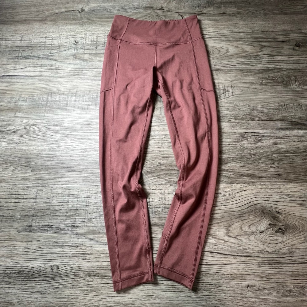 Victoria's Secret Leggings Women 4 Mauve High‎ Rise Side Pockets Yoga Activewear